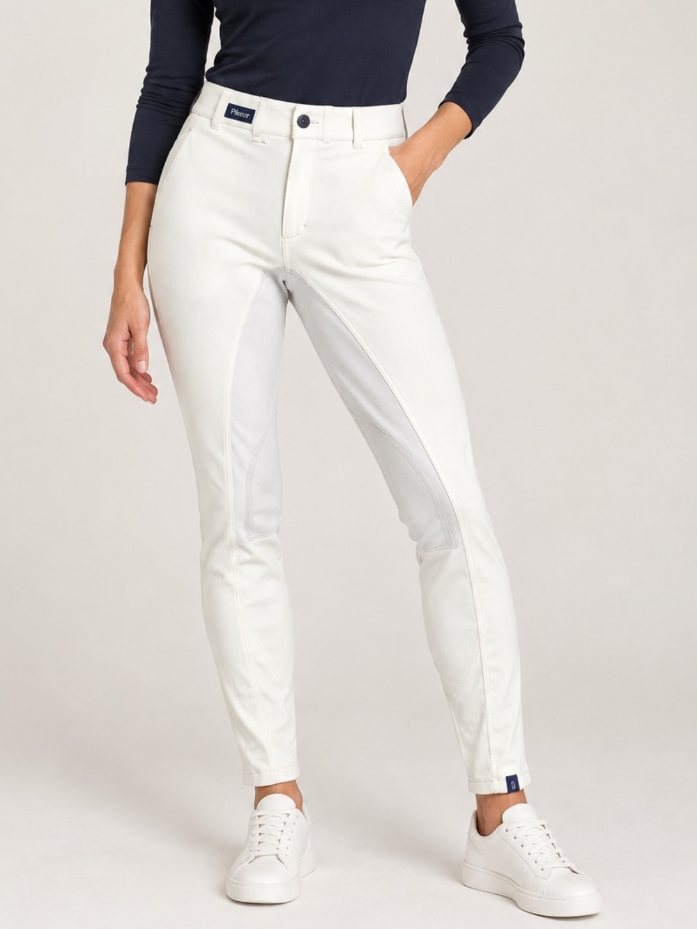 Irideon Riding Wear White Knee Patch Equestrian Breeches Pants USA Small